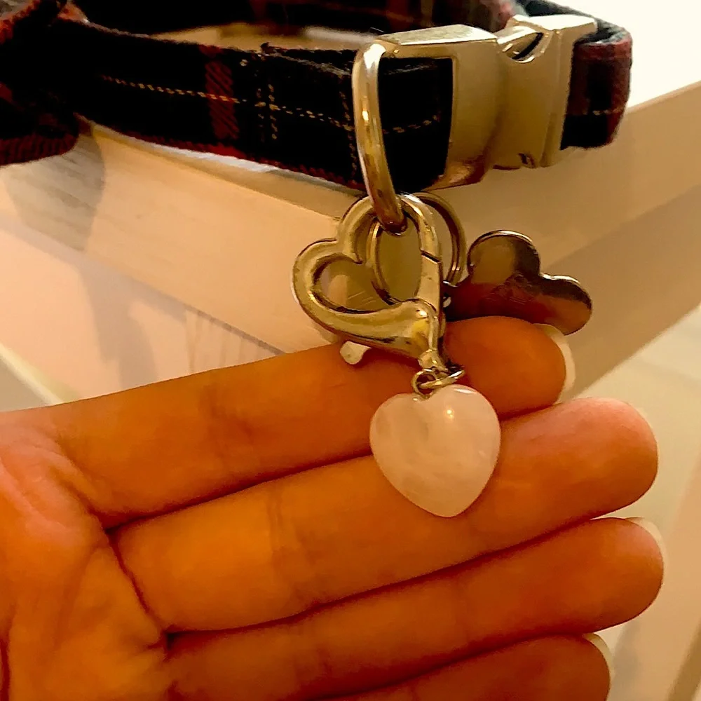 2/20$ Crystal 💎 Pet Charm 💗 Rose Quartz Pet Crystal Collar Charm Dog Bling
